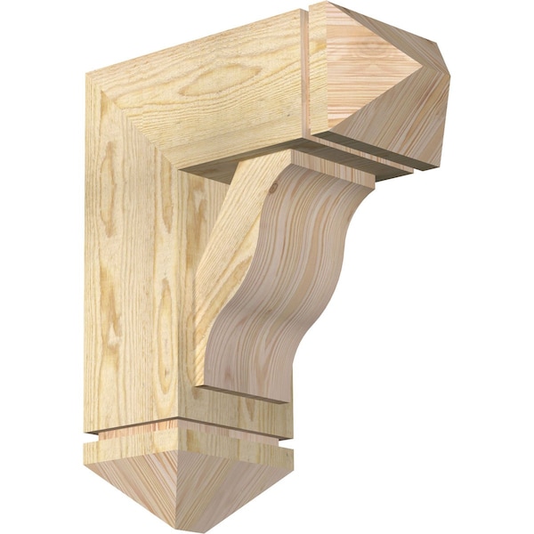 Ekena Millwork Funston Arts and Crafts Rough Sawn Bracket w/ Offset Brace, Douglas Fir, 8"W x 18"D x 22"H BKT0806X18X22FST03RDF - main